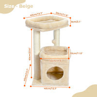 Petit arbre à chat beige 60 cm — détail des finitions