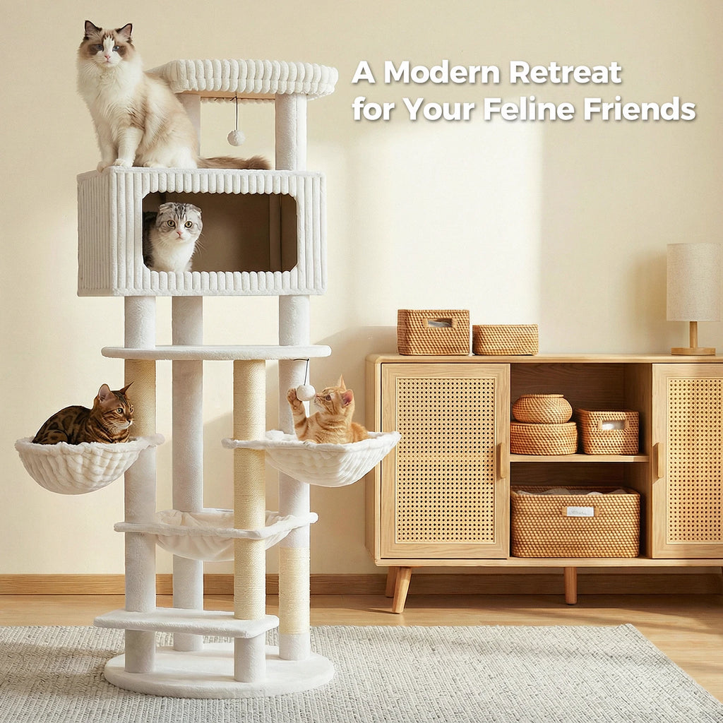 Arbre à chat géant noir — vu de trois quarts
