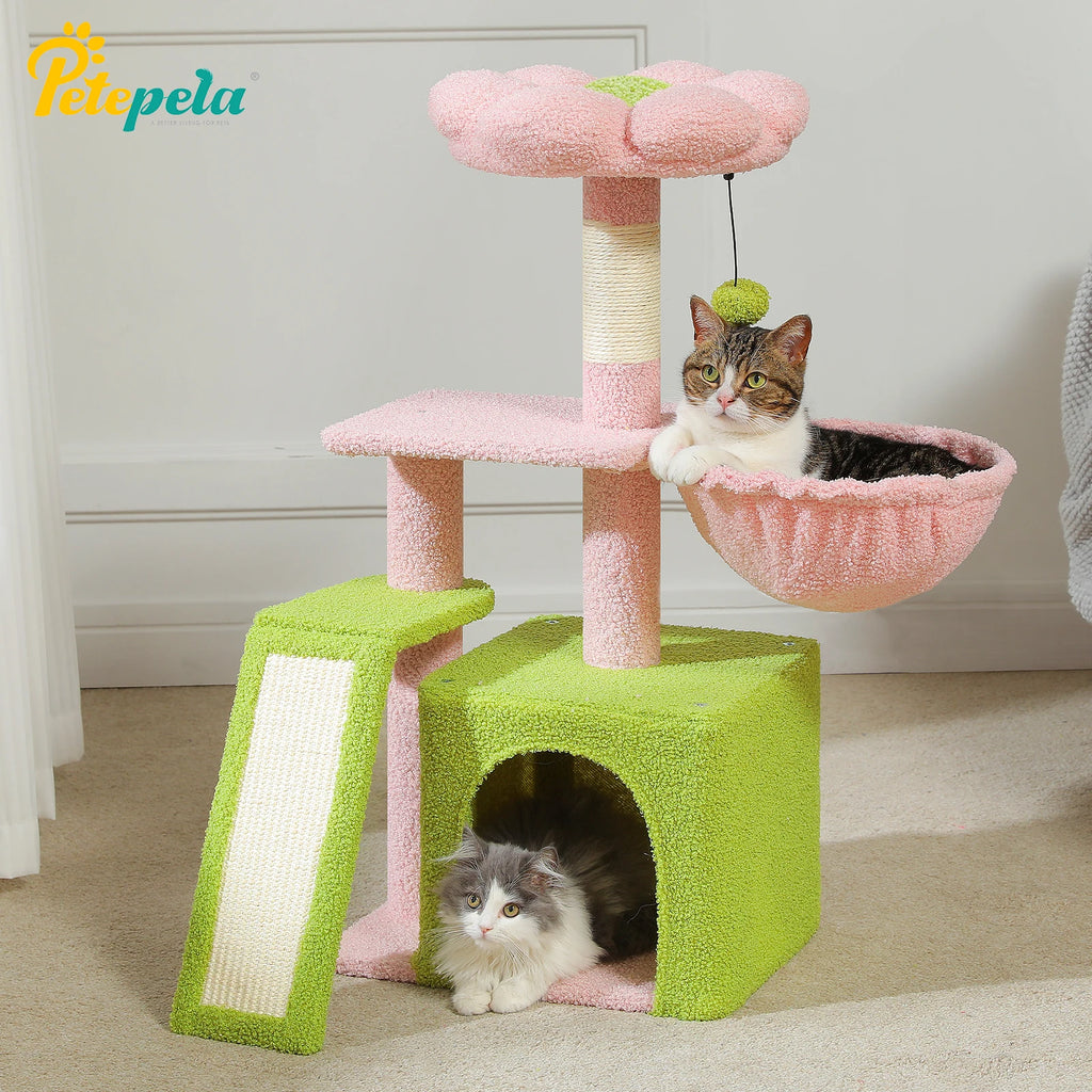 Arbre à chat cactus violet — en situation dans un salon