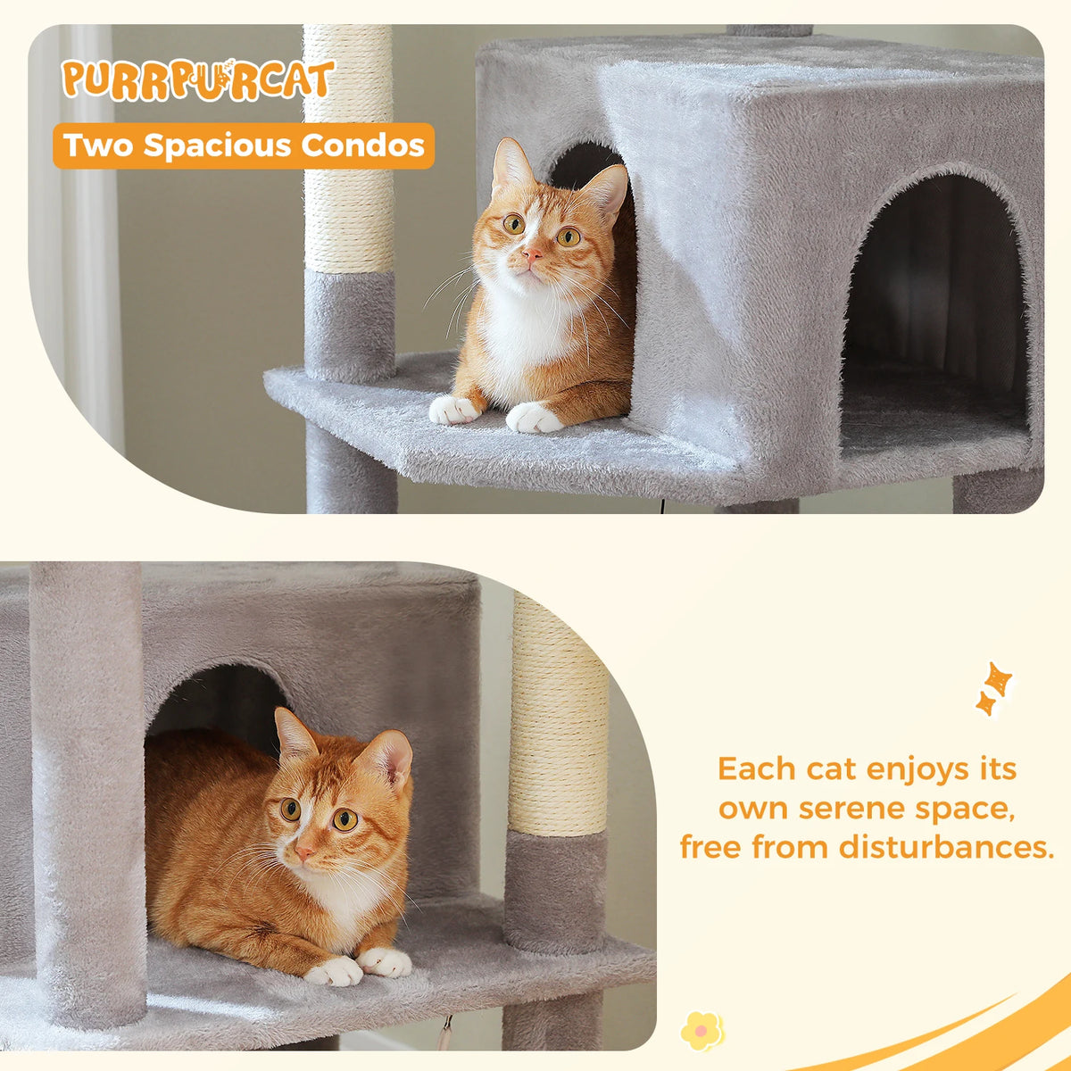 Arbre à chat vert XXL — vu de trois quarts