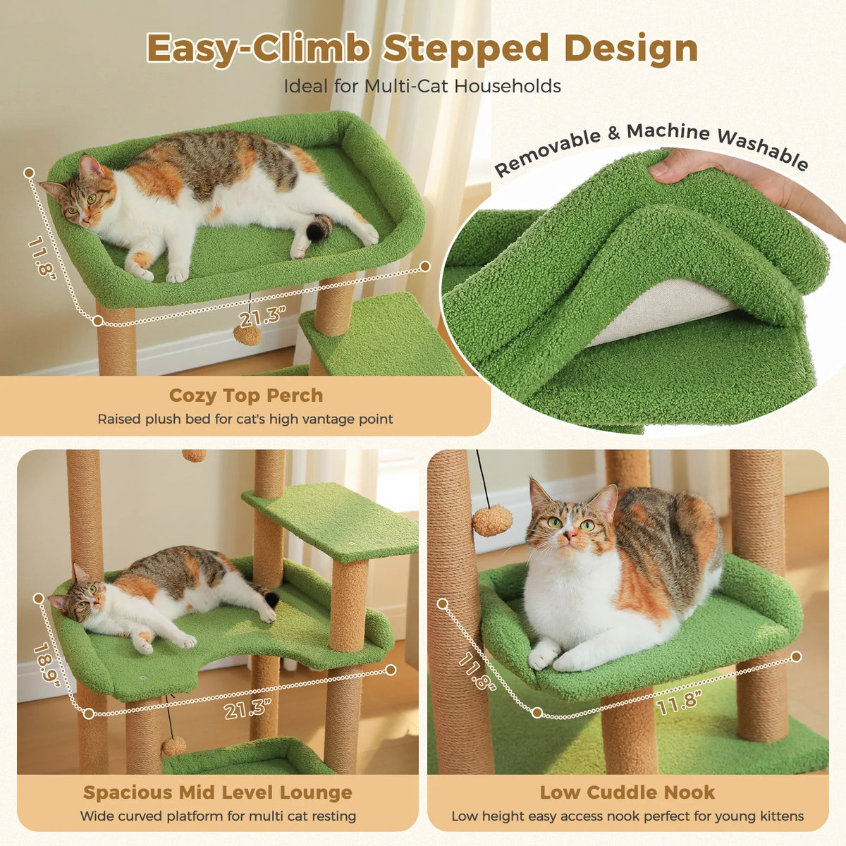 Arbre à chat gris d'angle — détail de la niche