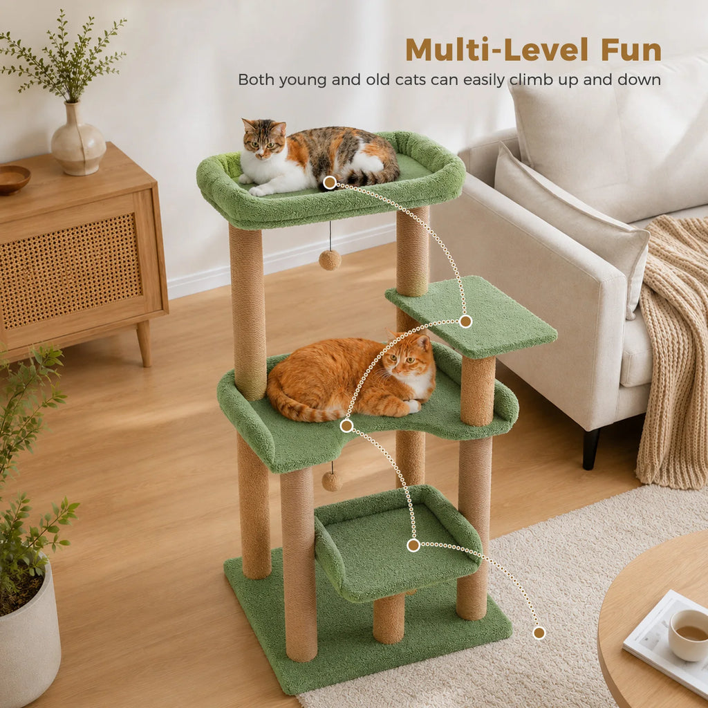 Arbre à chat gris d'angle — détail du couchage haut