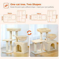 Petit arbre à chat gris 73 cm — détail des finitions