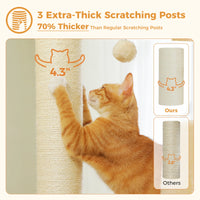 Arbre à chat beige gros chat — détail de la niche