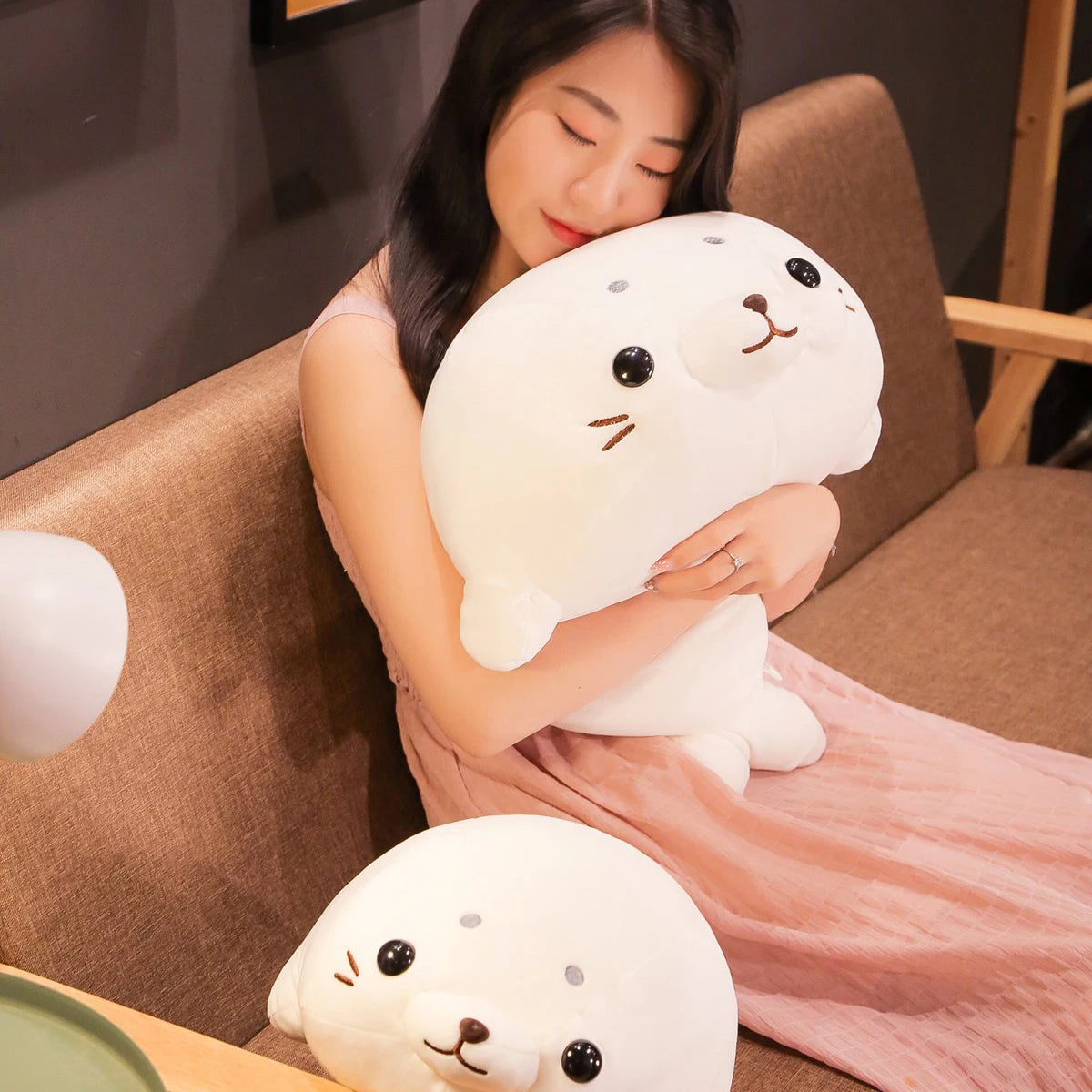 Down Cotton Squishy Seal Plush Pillow Stuffed Lying Standing Kawaii Animal Plushie Huggable Sleeping Companion Gift