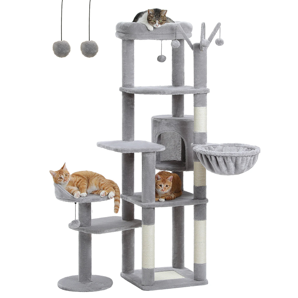 Arbre à chat beige 150 cm — dimensions