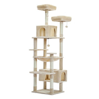 Arbre à chat beige 4 à 6 chats — vue d'ensemble