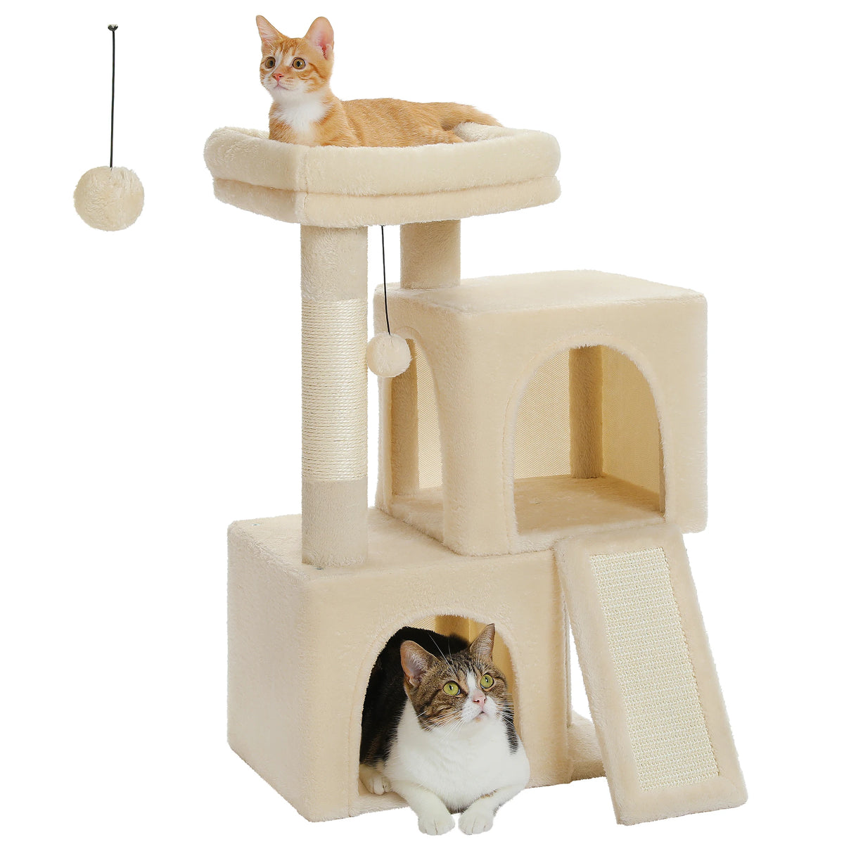Petit arbre à chat beige — vue d'ensemble