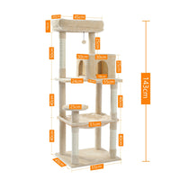 Arbre à chat anthracite 143 cm — détail du hamac