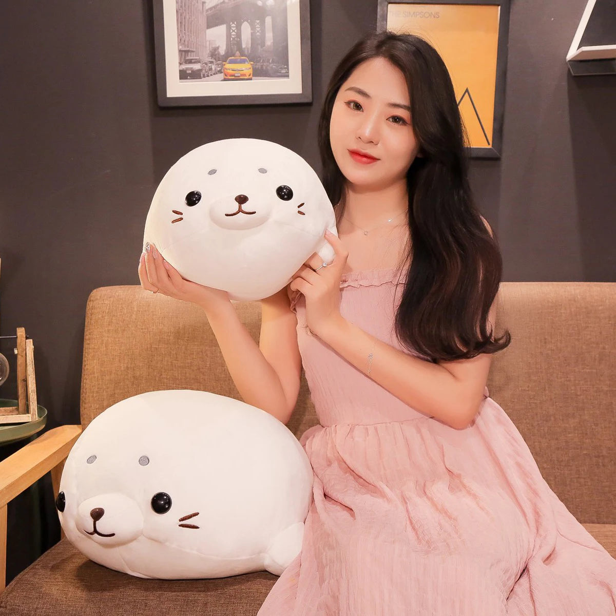 Down Cotton Squishy Seal Plush Pillow Stuffed Lying Standing Kawaii Animal Plushie Huggable Sleeping Companion Gift