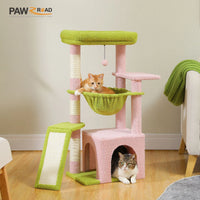 Petit arbre à chat rose — détail du couchage haut