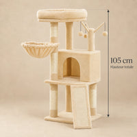 Dimensions de l’arbre à chat Oat beige : hauteur totale de 105 cm