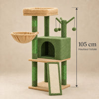 Dimensions de l’arbre à chat Moss vert : hauteur totale de 105 cm
